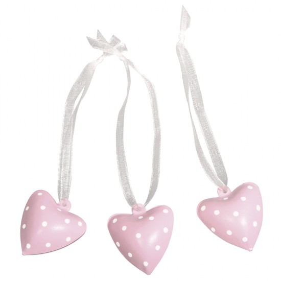 Clopotei metalici, Rayher, inima, baby pink, 3x2,5cm, 6 buc/set