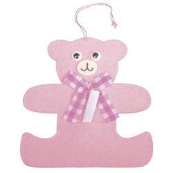 Pasla bear for message, baby roz, 10.5x10cm, w. hanger approx. 8,5cm