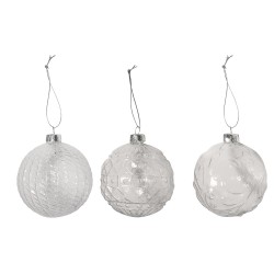 Set decorativ Rayher, globuri din sticla, pot fi pictate si decorate, 3/set, diametru: 8 cm