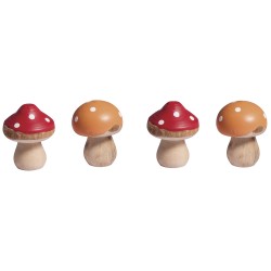 Ciupercute lemn, Rayher, 2 culori, 3,3 cm, 5 buc/set Ciupercute lemn, Rayher, 2 culori, 3,3 cm, 5 buc/set