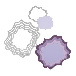 Sizzix set stante etichete ondulate, Rayher, 5/set Sizzix set stante etichete ondulate, Rayher, 5/set