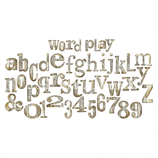 Sizzix sablon alfabet, Rayher, 2,5x5,1cm, 1 buc.