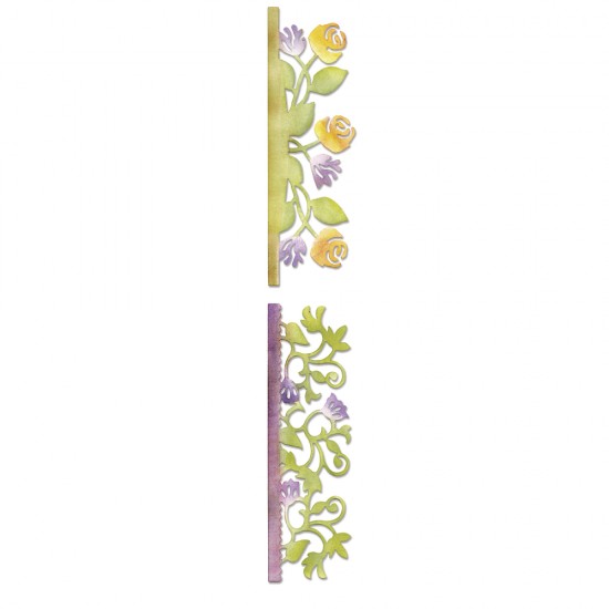 Matrita Sizzix banda cu flori, 14x4.5 cm, 14x4.1 cm