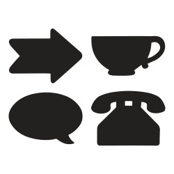 Sticker tabla neagra, Rayher, 4 modele, 5 - 6.5 cm, 12 buc/set