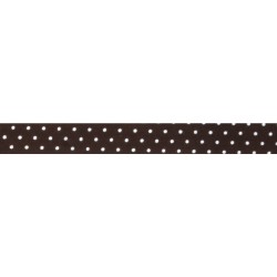 Fabric tape maro inchis Rayher, cu puncte, 15 mm, 5 m/rola Fabric tape maro inchis Rayher, cu puncte, 15 mm, 5 m/rola