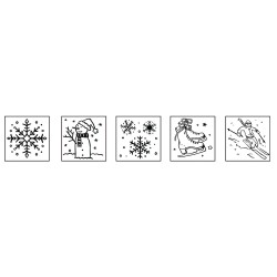 Stampila mini lemn, iarnă, 5pc., 2x2x2,5cm + accesorii / cutie Stampila mini lemn, iarnă, 5pc., 2x2x2,5cm + accesorii / cutie