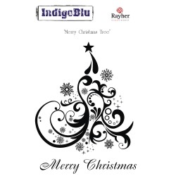 Stampila Rayher IndigoBlu, Merry Christmas Tree , dimensiune 140x105 mm Stampila Rayher IndigoBlu, Merry Christmas Tree , dimensiune 140x105 mm
