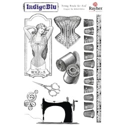 Stampila Rayher IndigoBlu, Sewing Mends the Soul, dimensiune 200x140mm Stampila Rayher IndigoBlu, Sewing Mends the Soul, dimensiune 200x140mm