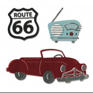 Sizzix sablon set masini si radio, 12,70x5,40 cm - 0,32x0,64 cm, 10 buc.