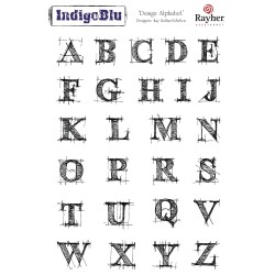 Stampila Rayher IndigoBlu, "Design Alphabet", dimensiune 200x140 mm Stampila Rayher IndigoBlu, "Design Alphabet", dimensiune 200x140 mm