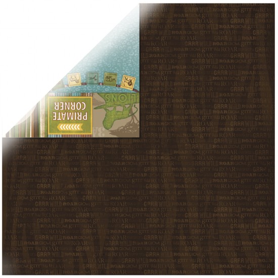 Hartie pentru scrapbooking Safari Habitat, 30.5x30.5cm, 190g/m2