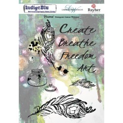 Stampila Rayher IndigoBlu, "Plume", dimensiune 55x20 mm-135x50 mm Stampila Rayher IndigoBlu, "Plume", dimensiune 55x20 mm-135x50 mm