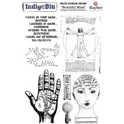 Stampila Rayher IndigoBlu, "Beautiful Mind", dimensiune 110x75 mm-45x20 mm Stampila Rayher IndigoBlu, "Beautiful Mind", dimensiune 110x75 mm-45x20 mm