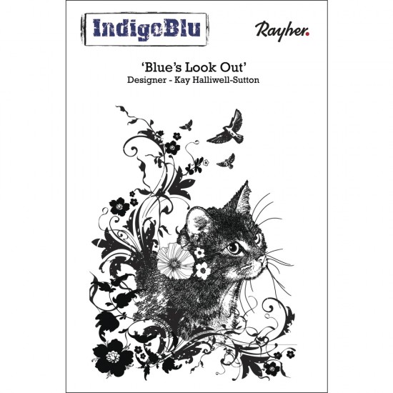 Stampila Rayher IndigoBlu, Blue's Look Out , dimensiune 130x95 mm