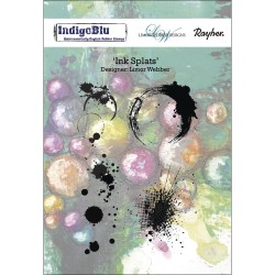 Stampila Rayher IndigoBlu, Ink Splats , dimensiune 120x85 mm Stampila Rayher IndigoBlu, Ink Splats , dimensiune 120x85 mm