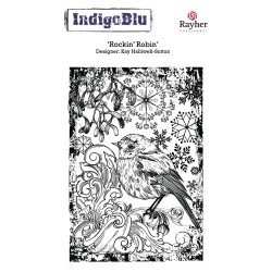 Stampila Rayher, IndigoBlu, Rockin Robin , dimensiune 130x90 mm Stampila Rayher, IndigoBlu, Rockin Robin , dimensiune 130x90 mm