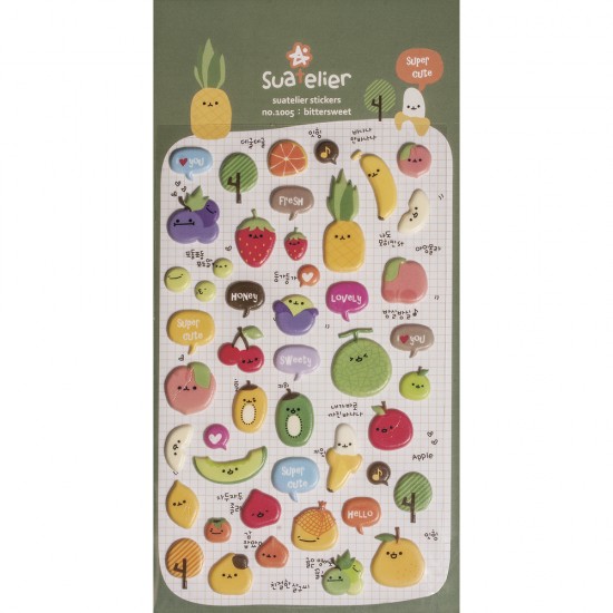 Sticker cu fructe, vesel colorate, dimensiune 15x9.2 cm