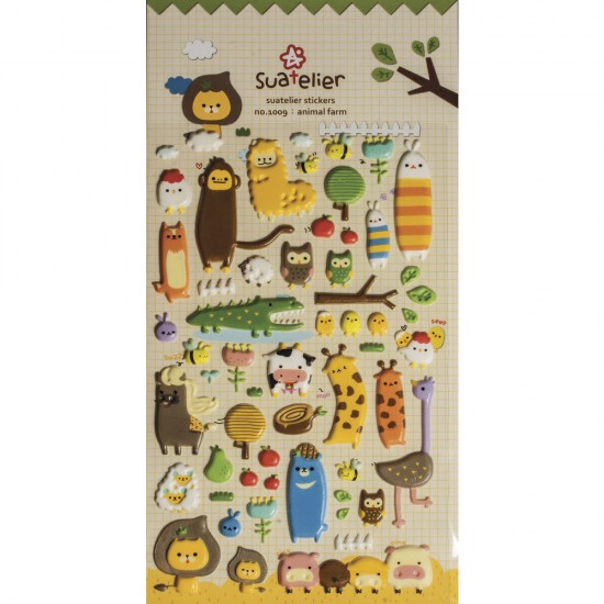 Sticker Ferma de animale, dimensiune 15x9.2 cm