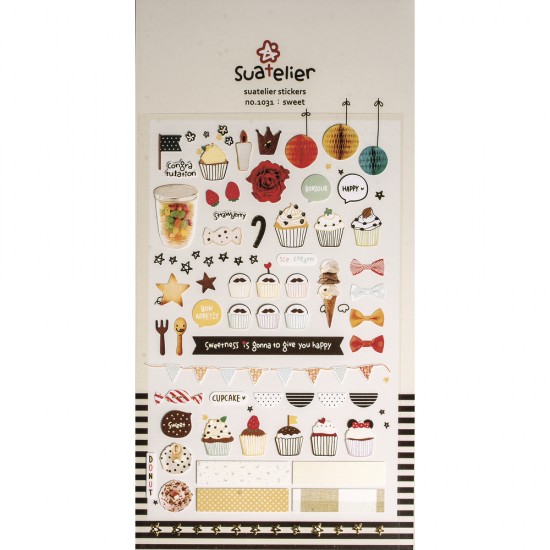 Sticker Sweet, prajiturele, papioane si alte imagini, dimensiune 15x9.2 cm