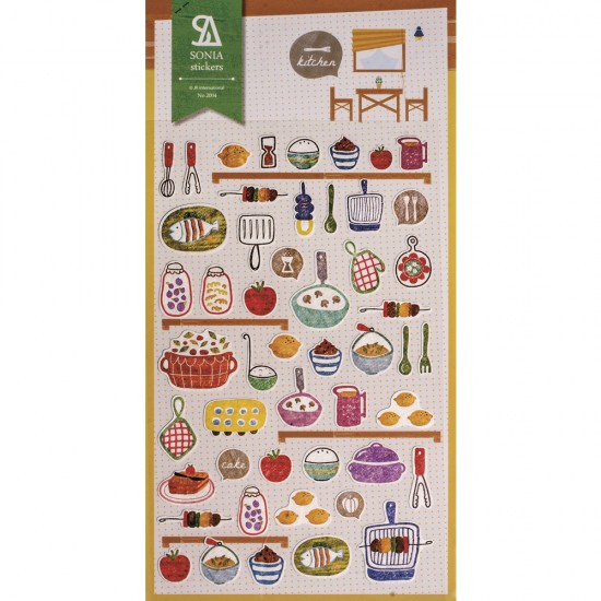 Sticker accesorii bucatarie,dimensiune 15x9.2 cm