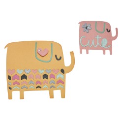 Sizzix Thinlits Set- Elephant Duo, 0.86-9.7cm, tab-blister 4pc