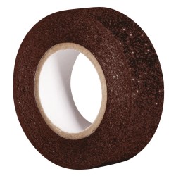 Banda adeziva cu sclipici, maro inchis, 15mm, roll 5m