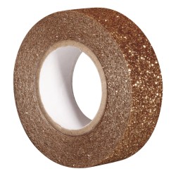 Banda adeziva cu sclipici, brilliant bronze, 15mm, roll 5m Banda adeziva cu sclipici, brilliant bronze, 15mm, roll 5m