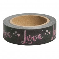 Banda adeziva Love, taupe, 15mm, roll 15m