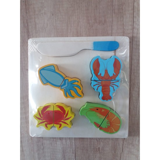 Puzzle lemn, animale de taiat