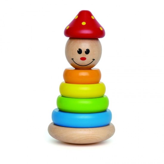 Jucărie Hopa Mitică Clovn cu inele din lemn – Hape