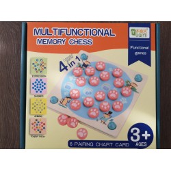 Joc lemn 4 in 1, Multifunctional Memory Chess