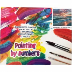 Set Pictura pe numere panza pe sasiu, 40 x 50 cm , apus 89683 Set Pictura pe numere panza pe sasiu, 40 x 50 cm , apus 89683