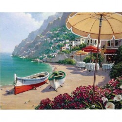 Set Pictura pe numere panza pe sasiu, 40 x 50 cm , plaja 89680