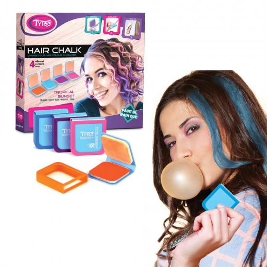 Creta Colorata Pentru Par, 4 Cul/Set, Tropical Sunset