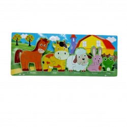 Puzzle lemn animale domestice 38x15x1cm