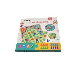 Joc din lemn cu pioni 2 in 1 Chess game, 27 x 27 x 2 cm
