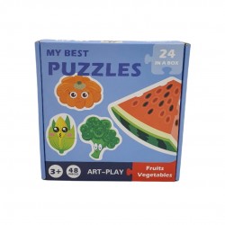 Puzzle cu legume din lemn 20x20x4.5cm