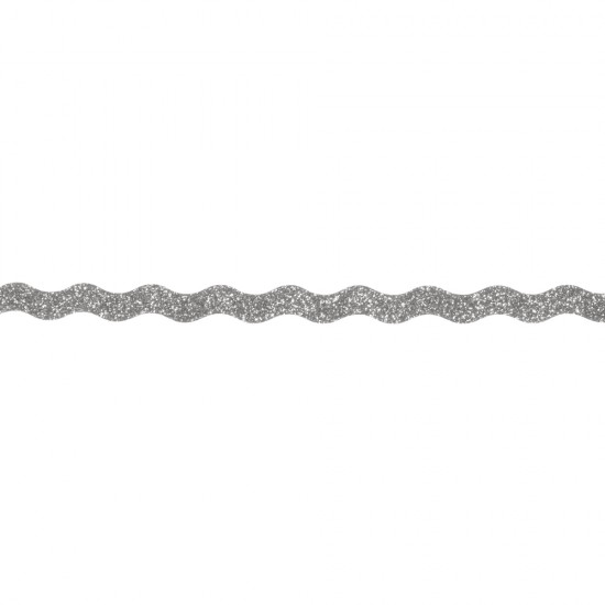 Banda adeziva cu sclipici Wave, argintiu, 15mm, roll 5m
