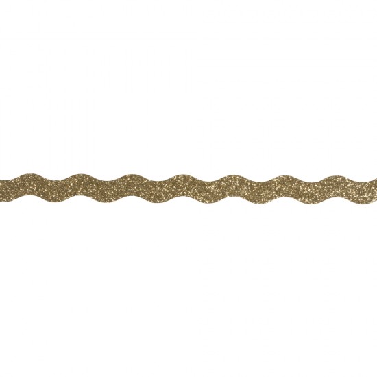 Banda adeziva cu sclipici Wave, gold, 15mm, roll 5m