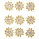 Flori hartie, Rayher, cu perle, adezive, sun yellow, 2.5-3 cm, 9 buc/set