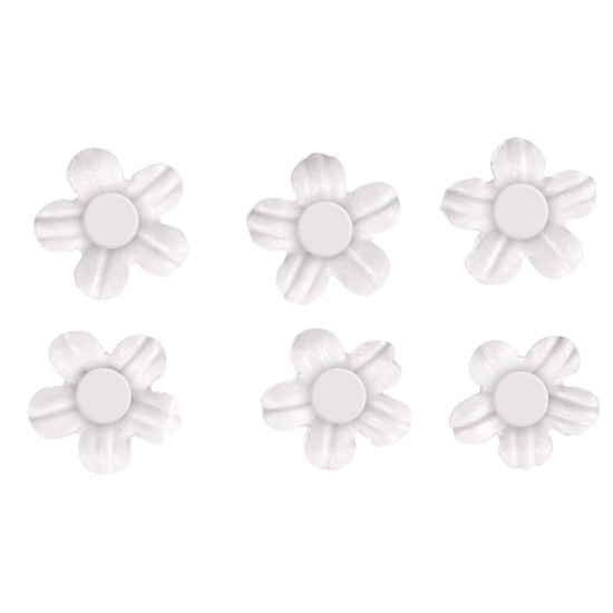 Flori hartie, Rayher, cu perle, adezive, white, 1.5 cm, 20 buc/set