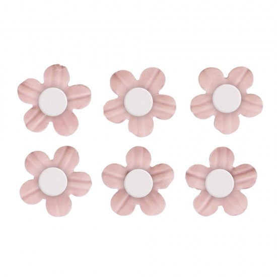 Flori hartie, Rayher, cu perle, adezive, pink, 1.5 cm, 20 buc/set