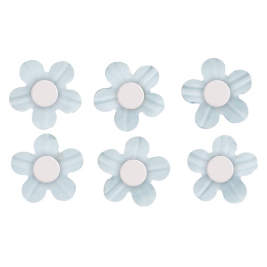 Flori hartie, Rayher, cu perle, adezive, light blue, 1.5 cm, 20 buc/set