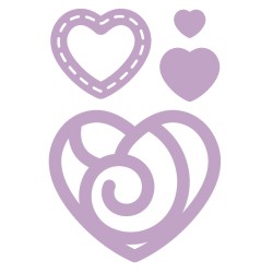 Sizzix stanta Rayher, inimioare, dimensiune 1x1cm - 4,7x7cm, 4 piese/set Sizzix stanta Rayher, inimioare, dimensiune 1x1cm - 4,7x7cm, 4 piese/set