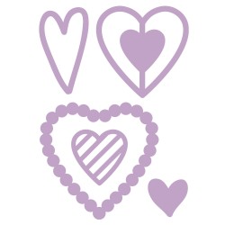 Sizzix stanta Rayher, inimioare, dimensiune  1,4x1,4cm - 3,8x3,8cm, 5 piese/set Sizzix stanta Rayher, inimioare, dimensiune  1,4x1,4cm - 3,8x3,8cm, 5 piese/set