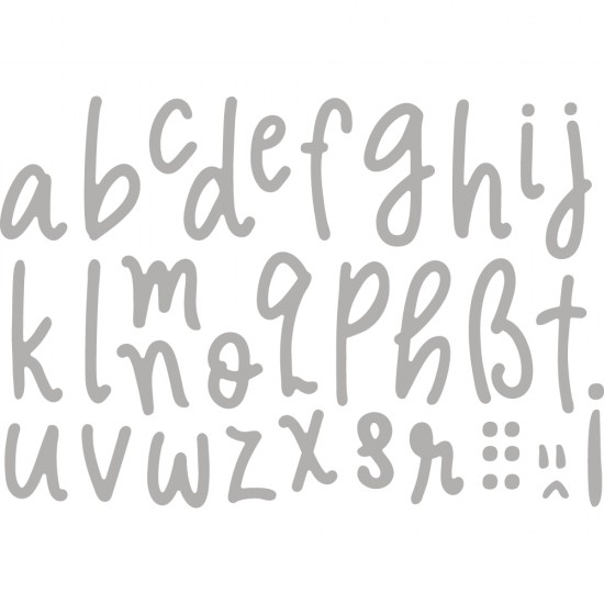 Sizzix stanta Rayher, alfabet, litere mici, dimensiune litere 0,2 - 2,7 cm