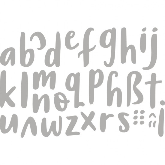 Sizzix stanta Rayher, Alfabet, litere mici, dimensiune 0,5 - 2,8 cm