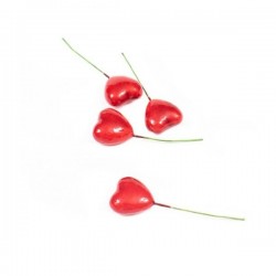 Ornamente din plastic Inima cu sarma 10/set