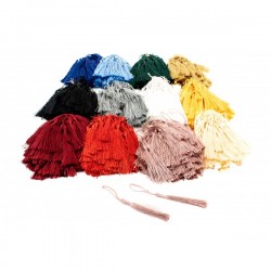 Ciucuri matase cu agatatoare, alb, 12cm, 10/set