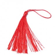 Ciucuri matase cu agatatoare, rosu, 12cm, 10/set